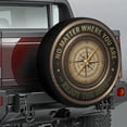 thumbnail image 1 of Lotusprinthandmade Vintage Direction Finder Graphic Spare Tire Cover Without Backup Camera Hole 6 Sizes (34 in. V2), outdoor direction finder spare tire cover, 1 of 6