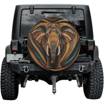 Lotusprinthandmade Vintage Elephant Spare Tire Cover Without Backup Camera Hole 6 Sizes (27 in.)