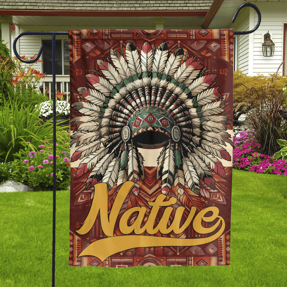 Lotusprinthandmade Vintage Native America 100% Polyester Garden Flag 12x18 inches