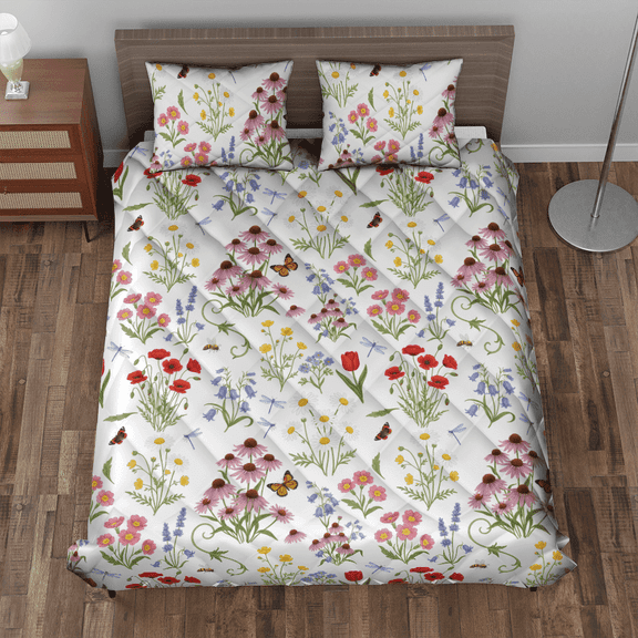 Lotusprinthandmade Wildflower Quilt Bedding Set