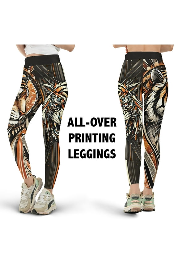 Wildlife Animal Print All-over Print Leggings XS-5XL (M), Fantasy Leggings for Lovers