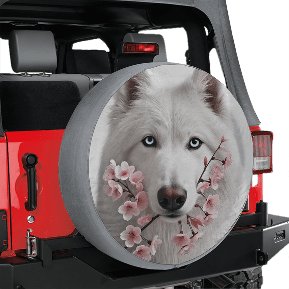 Lotusprinthandmade Wolf 3D Graphic Spare Tire Cover Without Backup Camera Hole 6 Sizes (27 in.), wolf design tire protector