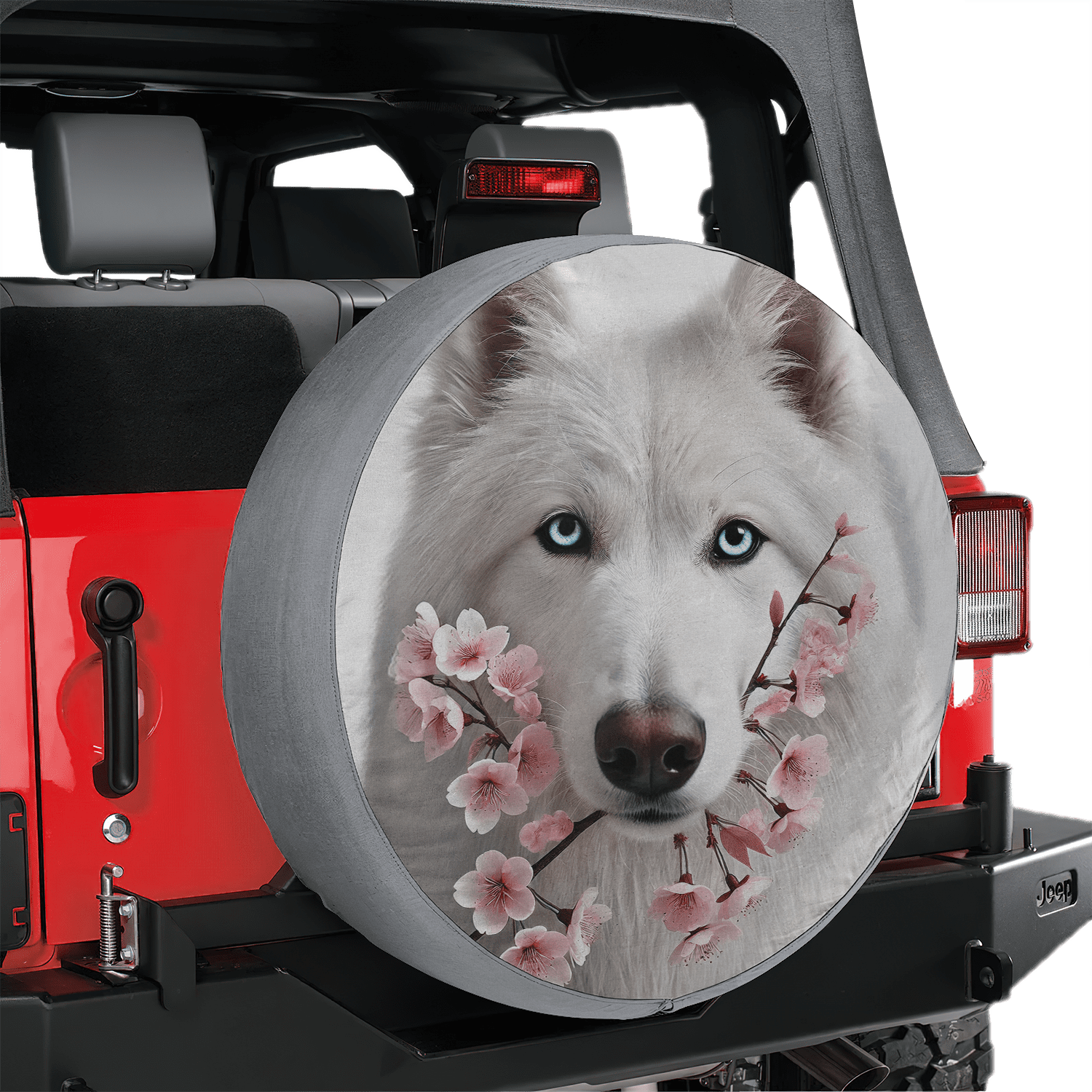 Lotusprinthandmade Wolf 3D Graphic Spare Tire Cover Without Backup ...