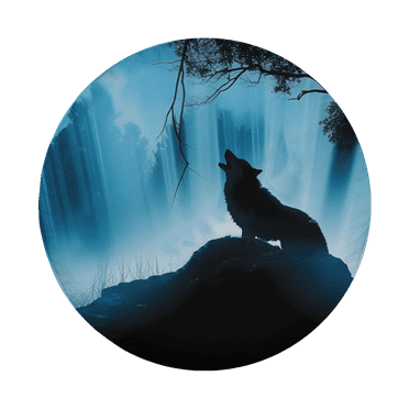 Lotusprinthandmade Wolf In Night Blue Spare Tire Cover Without Backup Camera Hole 6 Sizes (27 in.)
