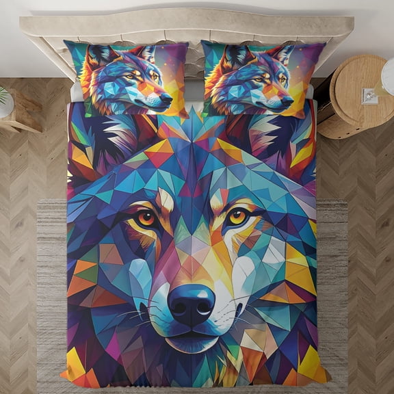 Lotusprinthandmade Wolf Lovers Bedding Set (Made in Vietnam) (60x80), Durable And High-Quality Animal-Themed Bedding