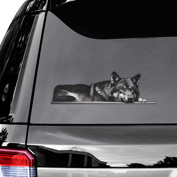 Lotusprinthandmade Wolf Lovers Transparent Vinyl Decal 14x14 Inches, Wolf Lovers Decal