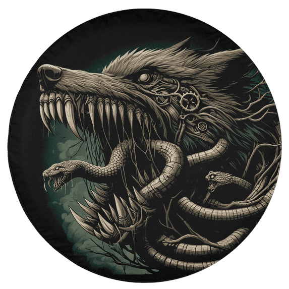 Lotusprinthandmade Wolf Spare Tire Cover Without Backup Camera Hole 6 Sizes, wolf tire covers, wolf spare tire cover, tire cover wolf