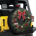 thumbnail image 1 of Lotusprinthandmade Wreath Graphic Christmas Gift Spare Tire Cover With Backup Camera Hole 6 Sizes (31 in.), wreath print tire cover, christmas decor spare tire cover, 1 of 6
