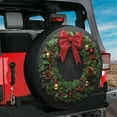 thumbnail image 1 of Lotusprinthandmade Wreath Graphic Christmas Gift Spare Tire Cover Without Backup Camera Hole 6 Sizes (29 in.), wreath print tire cover, christmas decor spare tire cover, 1 of 6