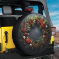 thumbnail image 1 of Lotusprinthandmade Wreath Graphic Christmas Gift Spare Tire Cover Without Backup Camera Hole 6 Sizes (33 in.), wreath print tire cover, christmas decor spare tire cover, 1 of 6