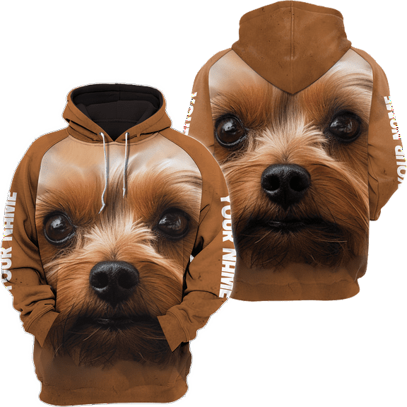 Lotusprinthandmade Yorkshire Terrier Hoodie 3D (Lightweight) S-5XL Multicolor