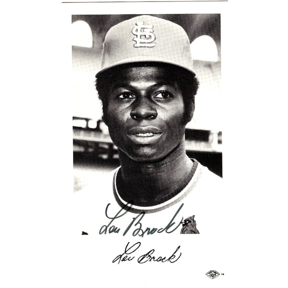 Lou Brock Autographed 3.5x5.5 Postcard St. Louis Cardinals SKU #106101