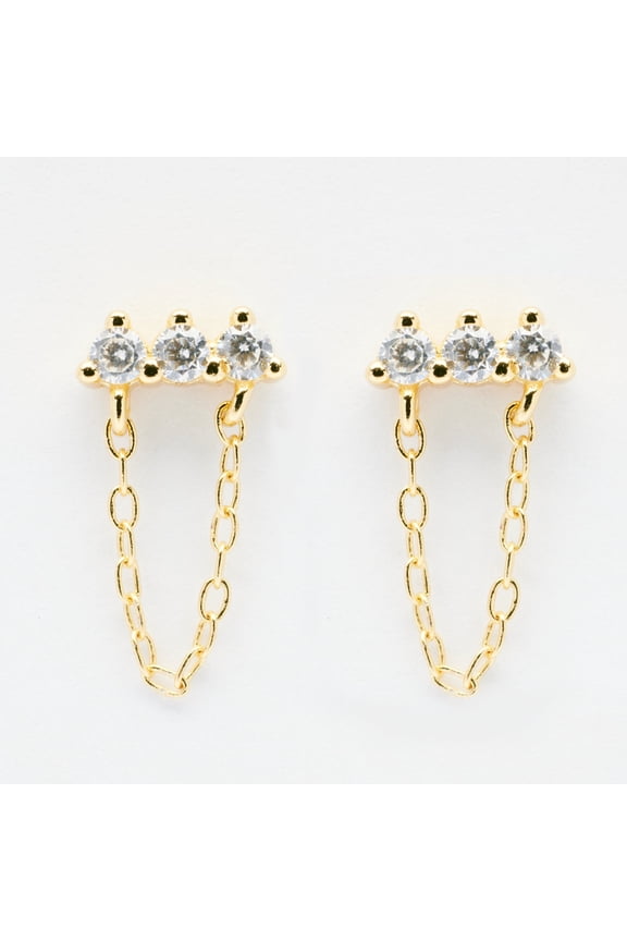 Lou Gold Chain Stud Earrings