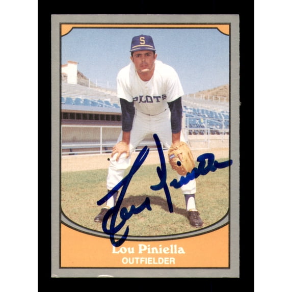 Lou Piniella Autographed 1990 Pacific Baseball Legends Card #99 Seattle Pilots SKU #241826