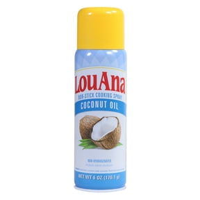 LouAna Coconut Oil Non-Stick Cooking Spray, Shelf Stable, Aerosol Can, 6 oz