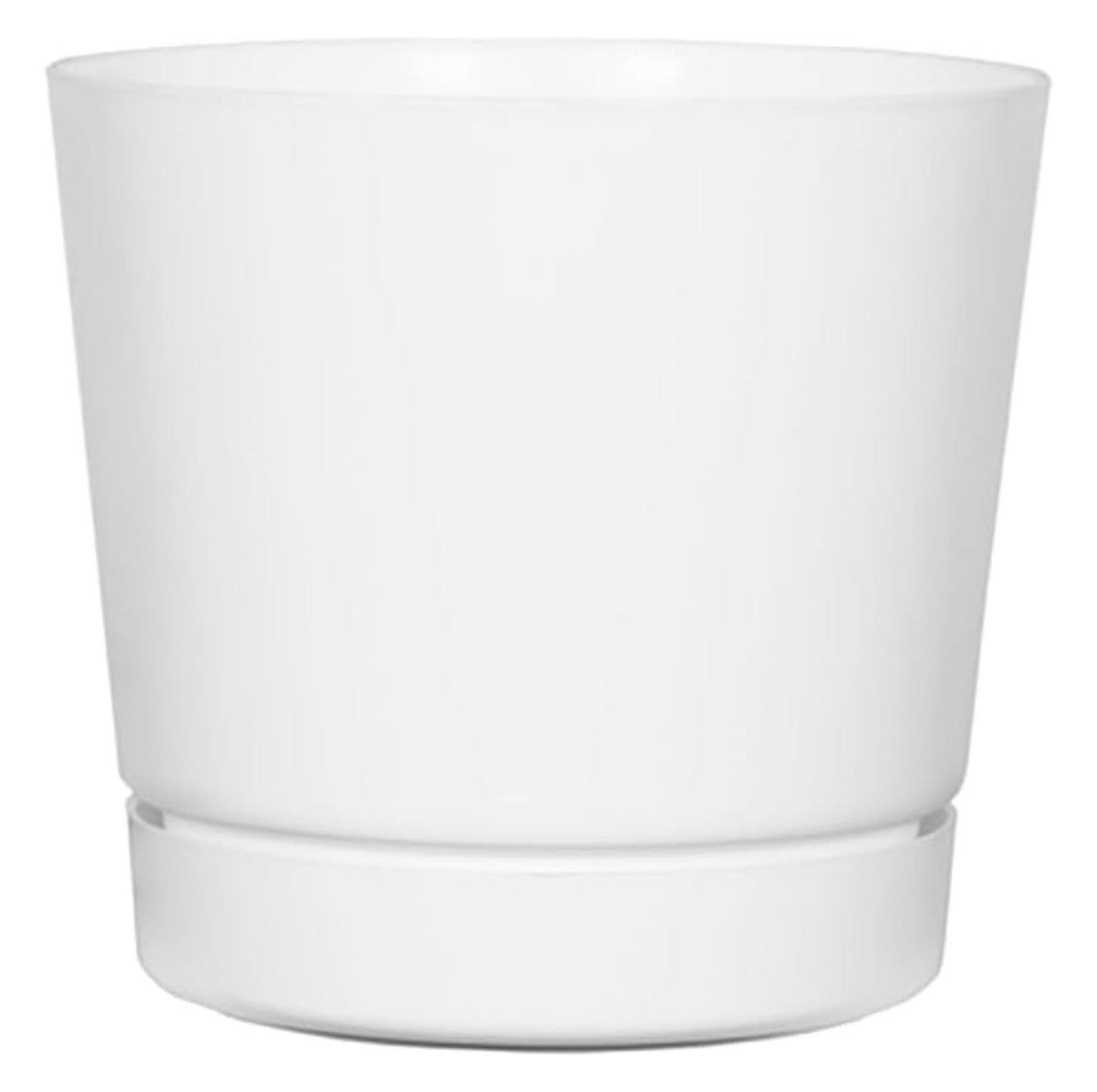 White 10-Inch Round Plastic Cylinder Planter