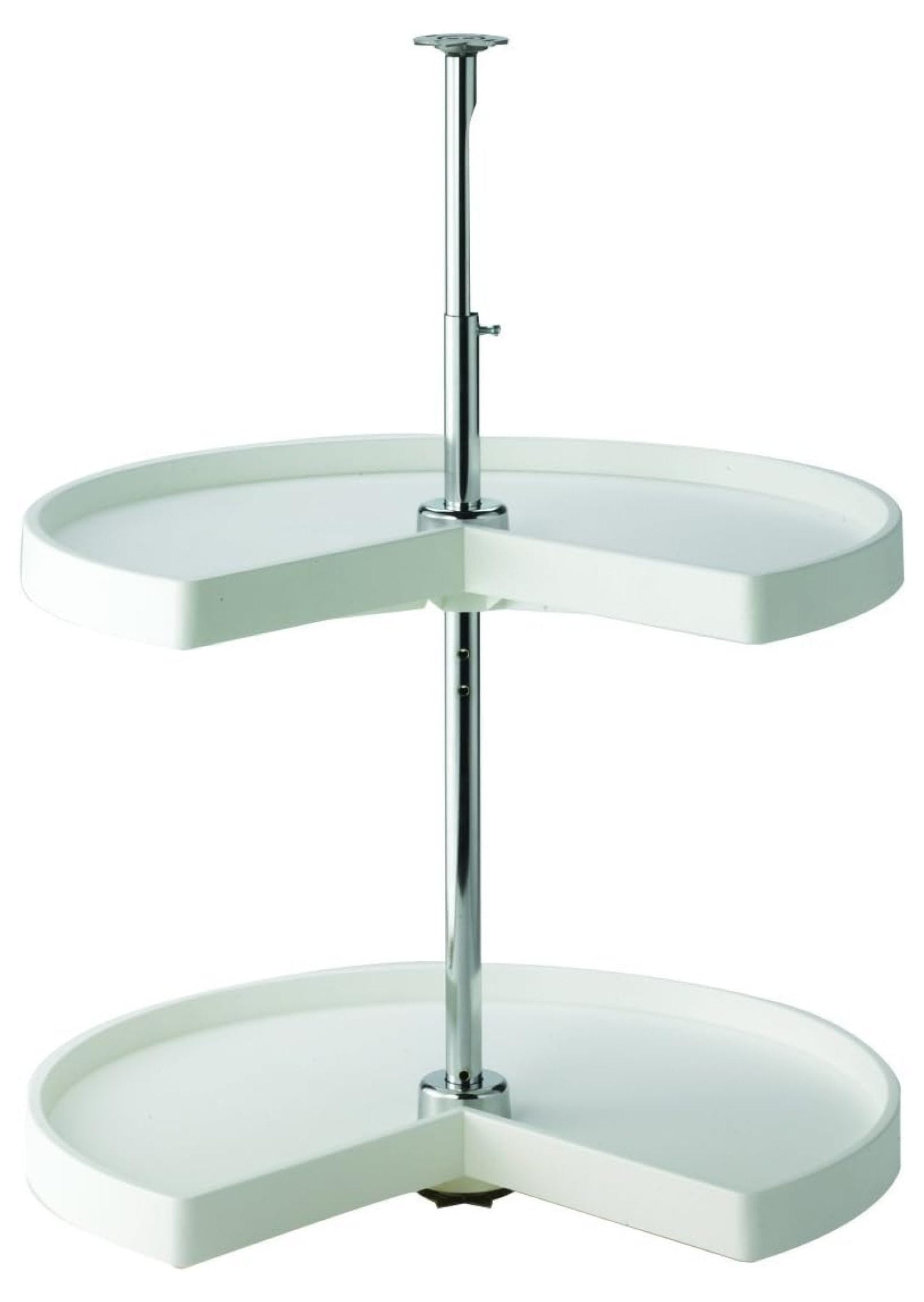 White Kidney-Shaped 2-Shelf Revolving Lazy Susan Organizer