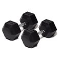 thumbnail image 1 of LouZub Rubber Encased Hex Dumbbell Hand Weights. Single Dumbbells or Dumbbell Pairs. 5LB to 100 LB Dumbbell Sets for Strength Workouts, 1 of 9