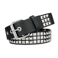 thumbnail image 1 of Louatui Black Studded Belt Punk Rock Rivet Belt Grommet Threads Belt with Bright Metal Pyramid for Women Men, 1 of 7