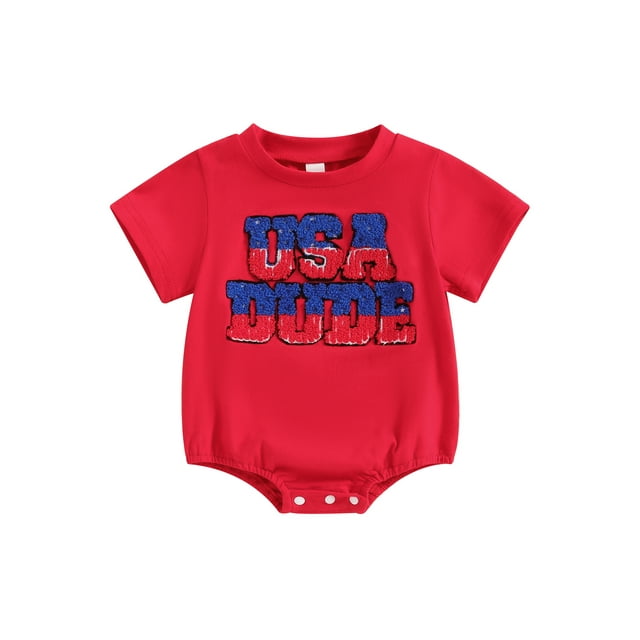 4th of july romper boy