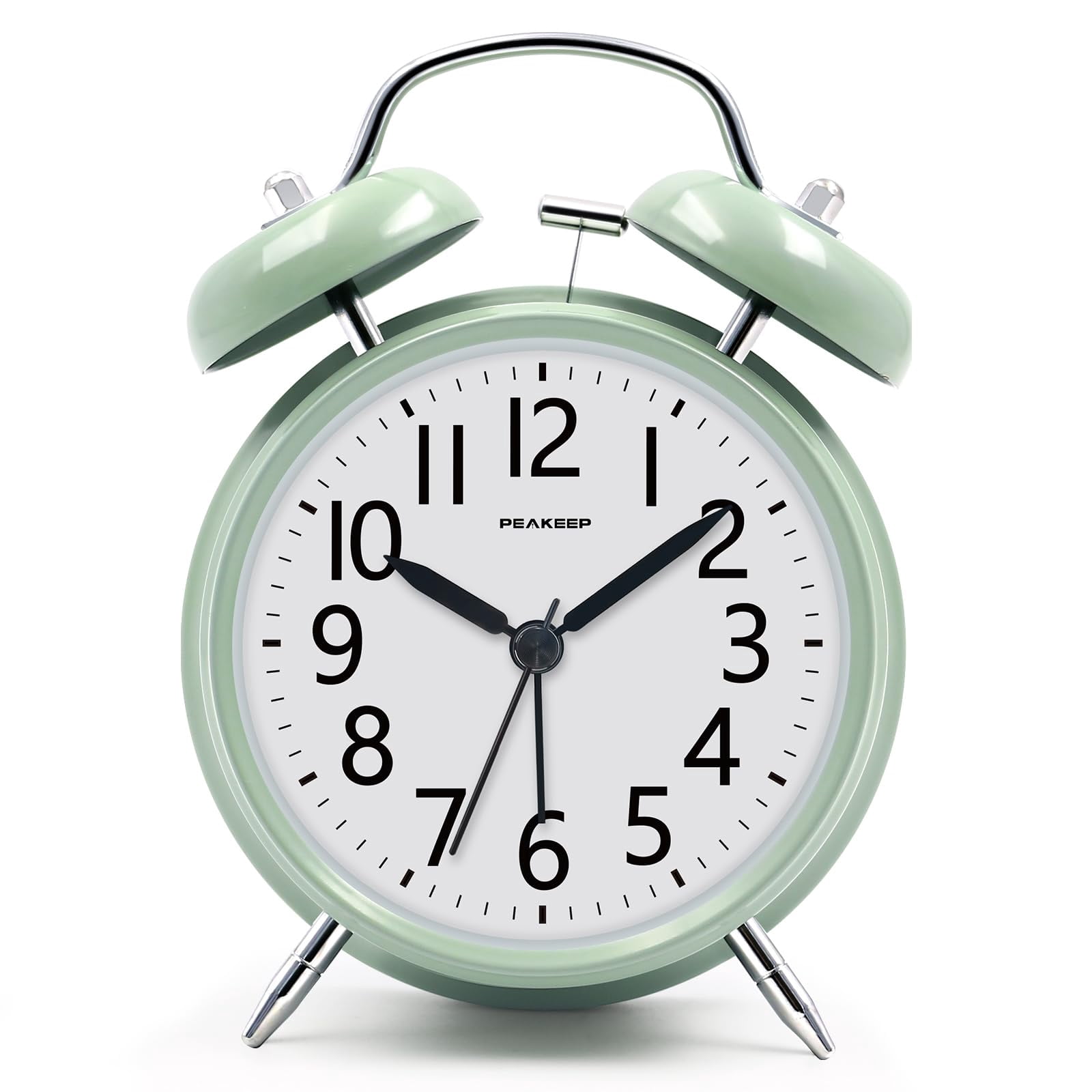 Loud Alarm Clock For Heavy Sleepers Adults  Analog 4.5" Bell Old School Fashioned Style Bedrooms Living Room Decor (avocado Green)