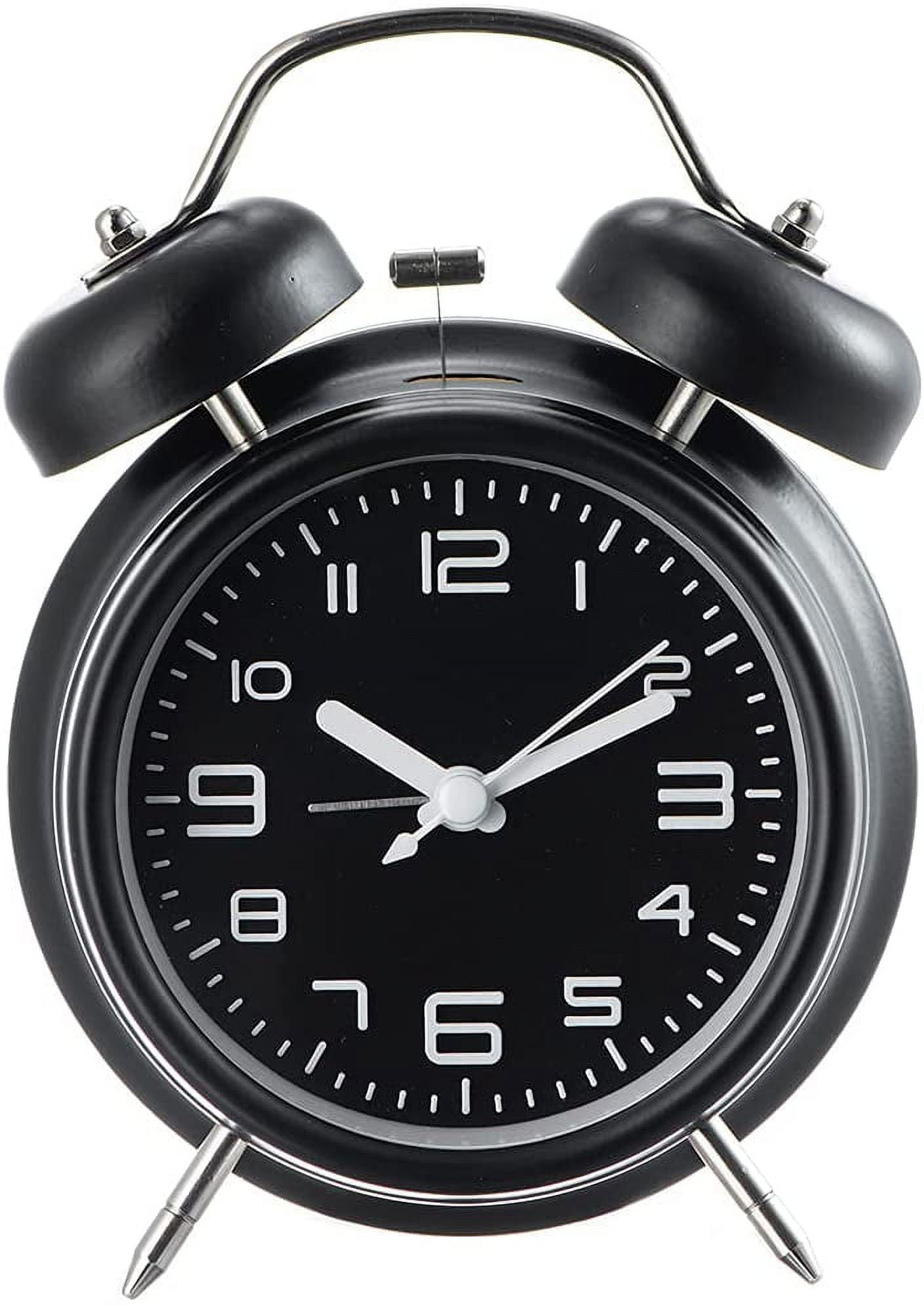 Loud Alarm Clock For Heavy Sleepers Adults ,Silent Non Ticking Twin