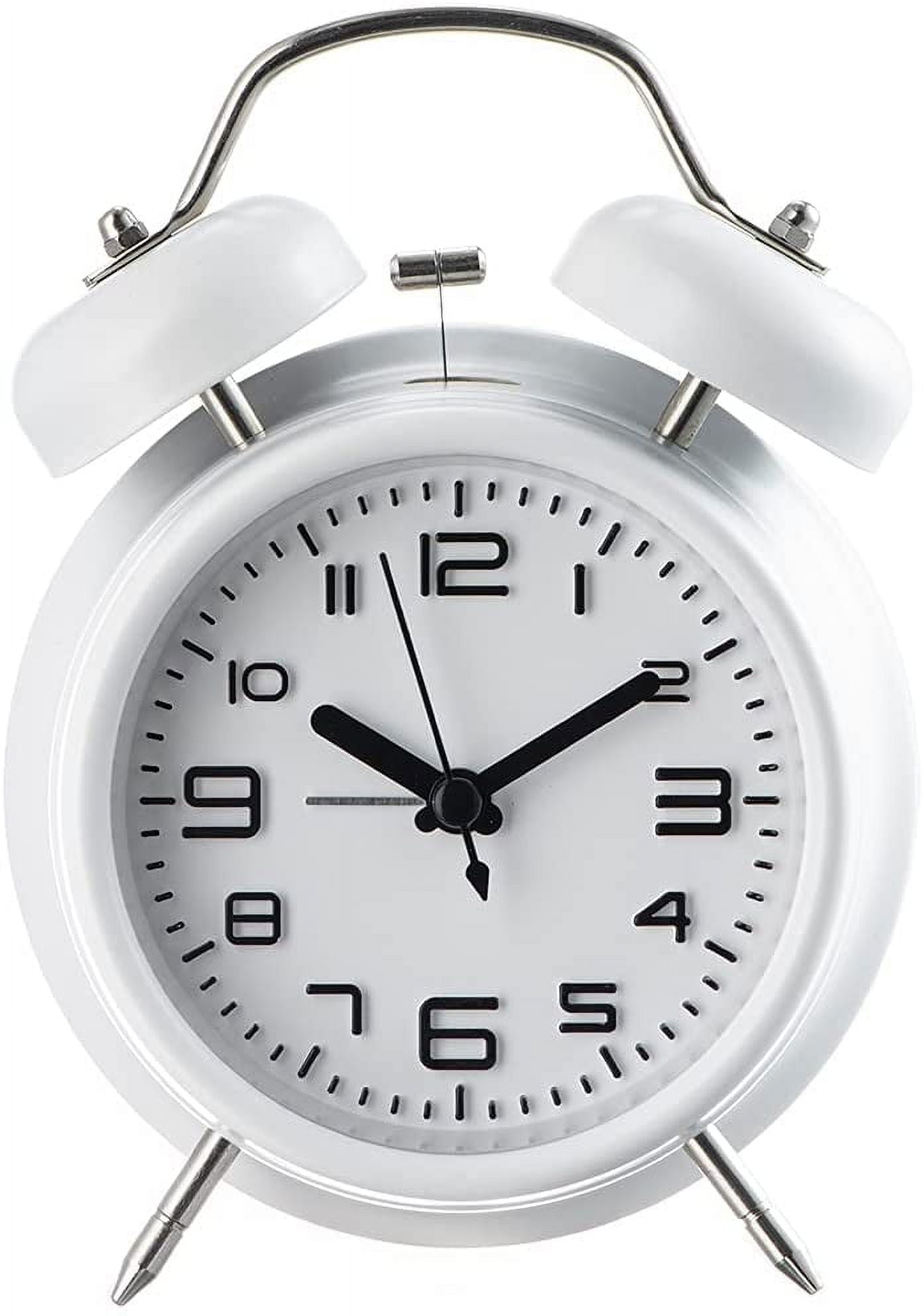 Loud Alarm Clock For Heavy Sleepers Adults ,Silent Non Ticking Twin