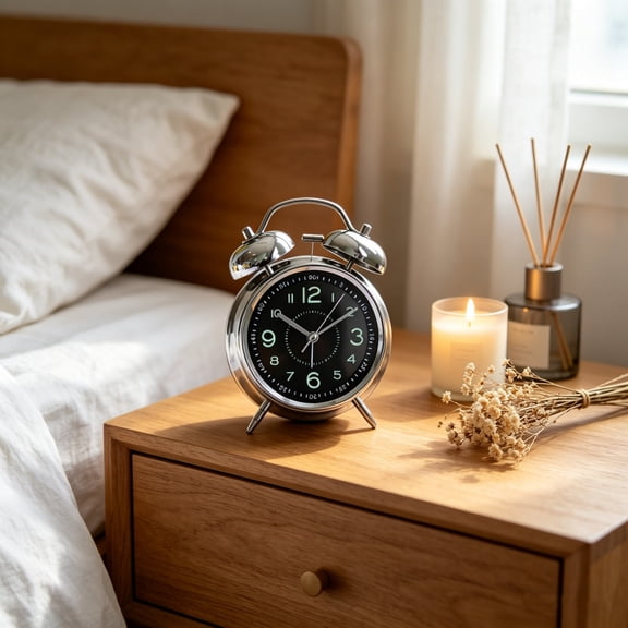 Loud Alarm Clock for Heavy Sleepers Adults, lassic Metal Twin Bell Retro 4.5 Inch Silent Non-Ticking Quartz with Backlight, Metal dial, Alarm Clocks for Bedrooms Bedside Desk Office Dorm Living Room