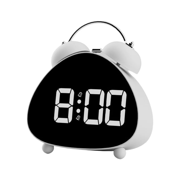Loud Alarm Clock , Multifunctional Smart Desk Clock with Led Display for Heavy Sleepers Adults, Creative Digital Alarm Clock for Bedroom Nightstand, Desktop Timer with Wake-up Light Feature White