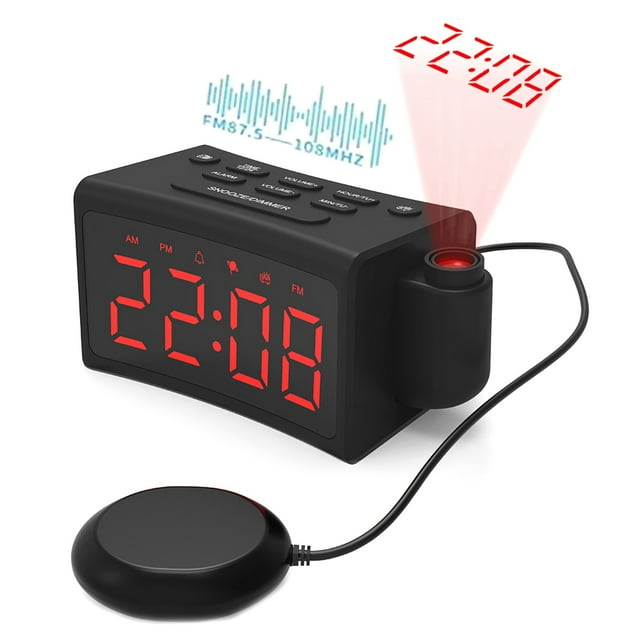 Loud Alarm Clock for Heavy Sleepers Vibrating Alarm Clock with Bed Shaker for Deaf and Hard of