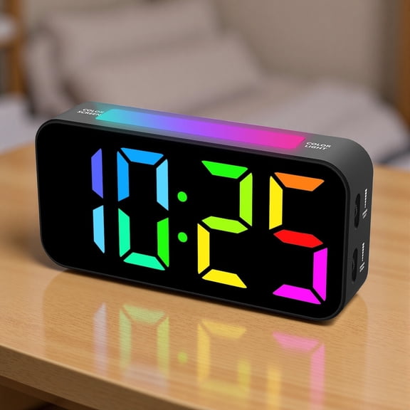 Loud Alarm Clocks for Bedrooms Heavy Sleepers, Plug-in Digital Bedside Clock with Night Light, Large Display, Dual Alarm, Snooze, Dimmable for Kids Teens Boys Girls
