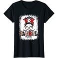 thumbnail image 1 of Loud And Proud BaseBall Mom Life Messy Bun Leopard T-Shirt, 1 of 3