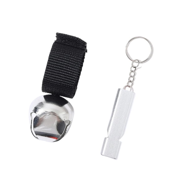 Loud Bear Bells with Emergencies Whistles Set Outdoor Camping Alarm Bear Bells Whistles Outdoor Hiking Accessories Enduring