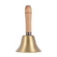 thumbnail image 1 of Loud Brass Hand Bell with Wooden Handle, Ideal for Wedding, Festival Decor, Food Line Alarm, School, Hotel Service, and Desk Ringbell, 1 of 7