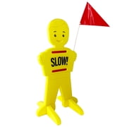 Loud & Clear - Slow Down Kids at Play Safety Sign for Street - Dan The Safety Man 39-Inch Tall Reflective Sign with Flag