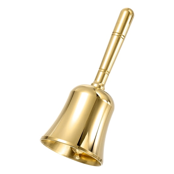 Loud Hand Bell, 2" Small Wedding Dinner Service Call Bells, Vintage Brass Jingle Bell for Restaurant, Seniors Bedside, Meditation, Gold Tone