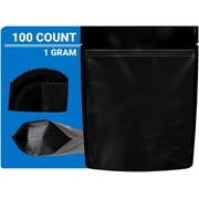 Loud Lock Mylar Bags 100 Count 4.125" x 3.35" All Black - Resealable Food Storage Mylar Bags