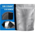 thumbnail image 1 of Loud Lock Mylar Bags 100 Count 5.25" x 3.75" Black/Clear - Resealable Food Storage Mylar Bags, 1 of 10