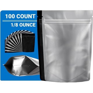 100 Pack Silver Metallic Mylar Bags - Heat Sealable Smell-Proof Bags ~4x6 Inches