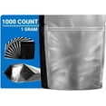 thumbnail image 1 of Loud Lock Mylar Bags 1000 Count 4.125" x 3.35" Black/Clear - Resealable Food Storage Mylar Bags, 1 of 10