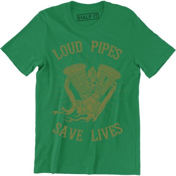 Loud Pipes Save Lives Mens biker rider motor engine Modifications Car T-Shirt