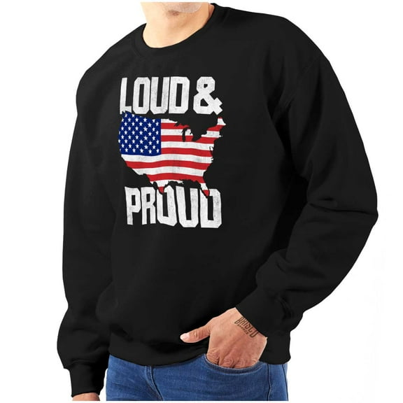 Loud Proud American State Flag Map Sweatshirt for Men or Women Brisco Brands X