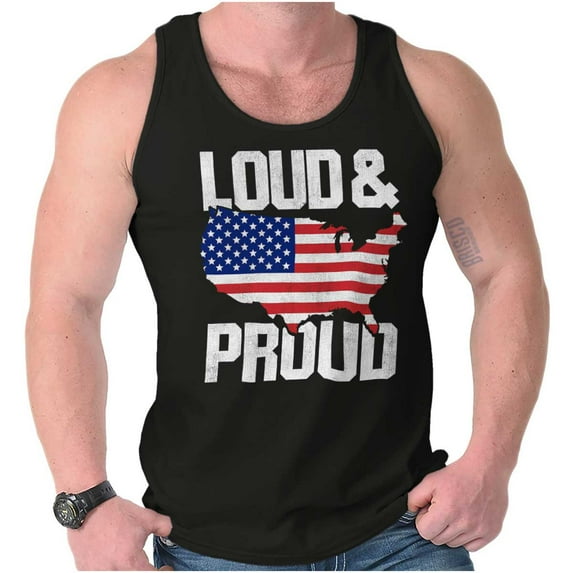 Loud Proud American State Flag Map Tank Top T Shirts Men Women Brisco Brands M