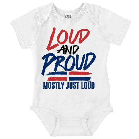 Loud Proud Dominican Heritage Pride Romper Boys or Girls Infant Baby Brisco Brands 12M