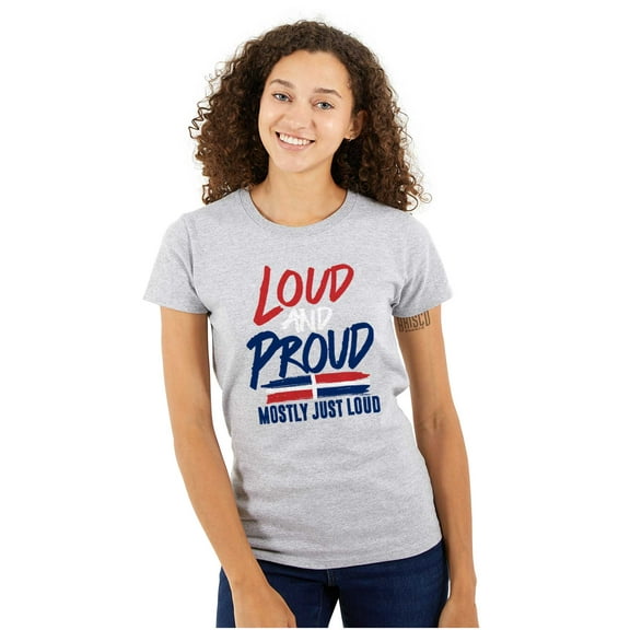 Loud Proud Dominican Heritage Pride Womens Slim Fit Graphic Tee Brisco Brands S
