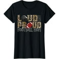 thumbnail image 1 of Loud Proud Moms Football Leopard Print Cheetah Pattern T-Shirt, 1 of 3