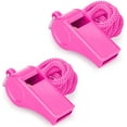 thumbnail image 1 of Loud Sports Whistle with Lanyard – High-Pitched Pink Plastic Whistles for Coaches, Outdoor Safety, Dog Training, Party Favors, 1 of 7