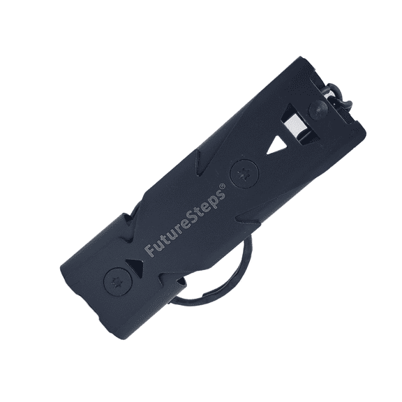 Very Loud Survival Whistle Emergency Whistle EDC Whistle | Low Air Flow For Loud Sound 105 Decibels With Less Effort | One Piece Gray Titanium Charcoal