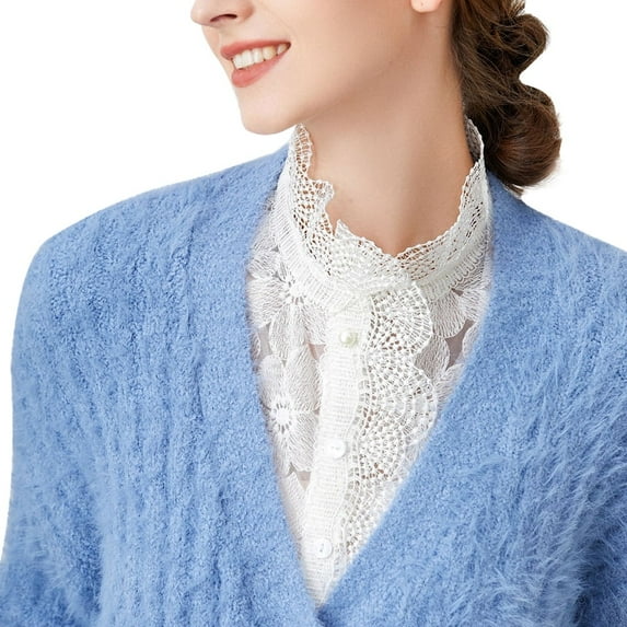 LoudSung Detachable Fake Collar Blouse False Collar Half Shirts Dickey Collar Top Elegant for Women Girls