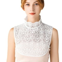 LoudSung Detachable Half Shirt Blouse False Collar Elegant Fake Collar Floral Lace Dickey Collar for Women Girls